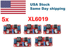 5 Pcs XL6019 30W 5A DC Boost Adjustable Voltage Converter Step Up Module