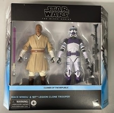 Star Wars The Black Series 6  Mace Windu & 187th Legion Clone Trooper 2 Pack New