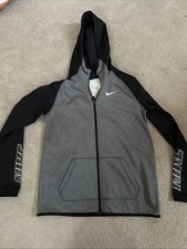 Nike Dri-Fit Full Zip Hood Youth XL Black And Gray EUC