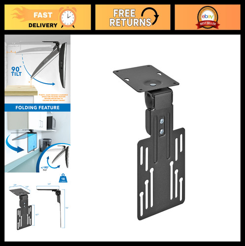 Compact Folding Ceiling TV Mount | Flip Under Cabinet Bracket for 24" Screen