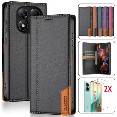 Schutzhülle + Displayglas für Xiaomi Redmi Note15 Pro/14 Pro+ 5G KlappTascheCase