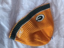 reversible Green Bay Packers NFL Beanie Cap Double Knit Hat O/S Green  Yellow
