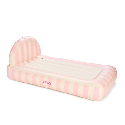 FUNBOY Light Pink Stripe 15''H Kids' Sleepover Twin Air Mattress Bed with