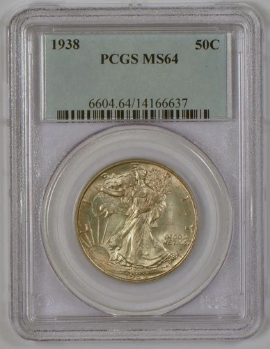1938 Walking Liberty Half Dollar Graded MS64 by PCGS