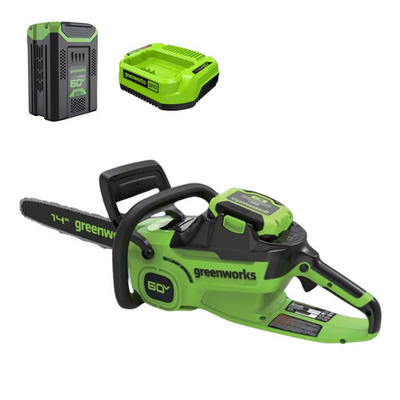 #ad Greenworks 60V 14quot; Cordless Battery 1.2kW Chainsaw w 2.5 Ah Battery amp; Charger $118.99