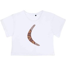 'Decorative Boomerang' Women's Cotton Crop Tops CO060240 