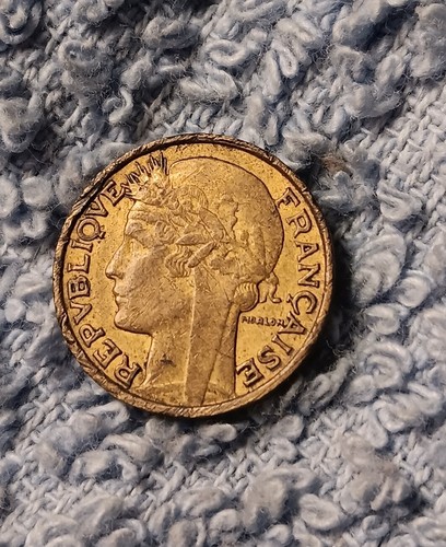 Piccola moneta francese in bronzo da 50 centesimi, 1932 vintage di Francia - Foto 8 di 13