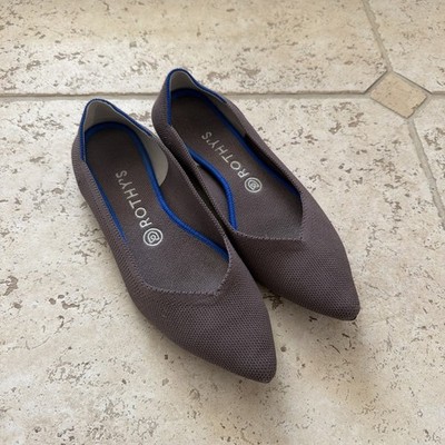 SH97 Rothy s The Point Toe Ballet Flat Mink Dusty Purple Shoes Retired Color 8