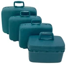 Vintage 1960s Barbie Doll Teal Blue Samsonite Luggage Set of 4 Suitcase Pieces!