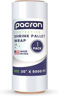PACRON 20'' x 5000 ft 80 Gauge Machine Stretch Film Pallet Shrink Wrap Roll