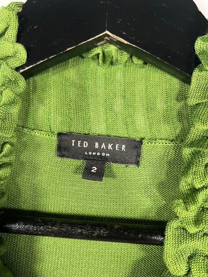 TED BAKER WATERFALL Cardigan - Size 2 - UK10 - Green - Great Condition - Women’s - Изображение 2 из 4