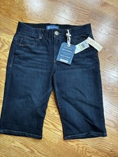 Womens Jean Shorts DEMOCRACY-dark blue stretch denim bermuda-4P NWT 68