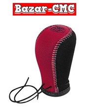 COPRI POMELLO cover cuffia cambio auto NERO /  ROSSO  microfibra UNIVERSALE