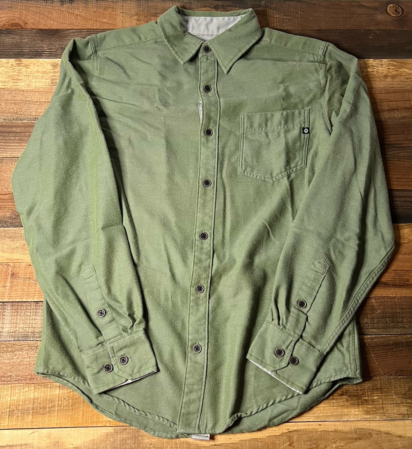 Marmot Green Button Up Long Sleeve Shirt Men’s Size Small Outdoor Hiking