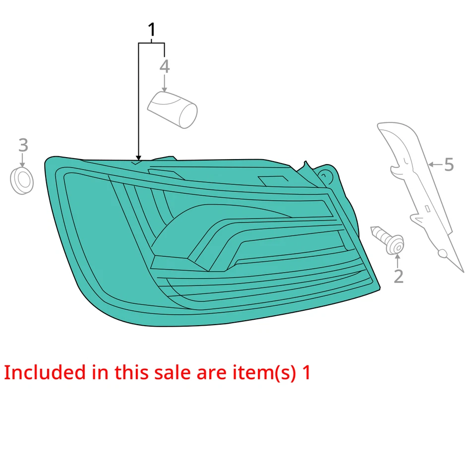 2019-2020 Audi A3 Left Taillight Quarter Mounted w/Dynamic Signals Factory OEM Foto 3 de 4
