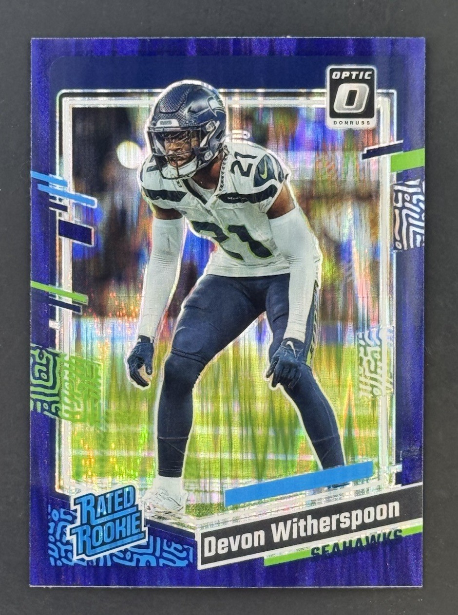 2023 Donruss Optic - Rated Rookie Devon Witherspoon #292 Purple Shock Prizm RC