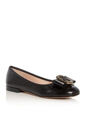 MARC JACOBS Womens Black Double J Interlock Toe Slip On Leather Ballet Flats 36