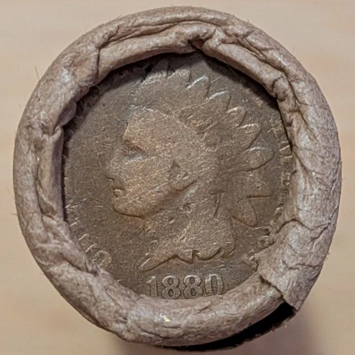 OLD BANK ROLL~UNSEARCHED~INDIAN HEAD END 1880-G (Better Date) & 1890 VG+