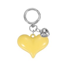 Resin Cute Heart Keychain for Women for Handbag, Peach Yellow