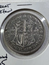 1935 Great Britain Silver 1/2 Crown Cleaned