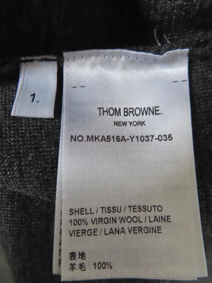 NWT Thom Brown Gray Mens Half-Zip Milano Stitch Sweater Size 1/S - Image 4 of 4