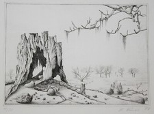Radierung ,Original mit Bleistift signiert , Datiert 1977 , Nummeriert 18/3