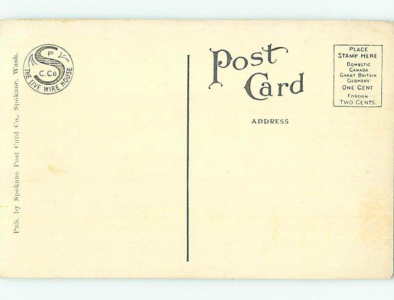 Unused Divided Back POST OFFICE SCENE Spokane Washington WA clearance