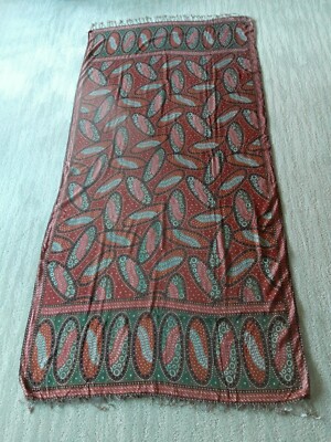 Zikin Design Batik Shawl/Scarf 78''x38'' Pekalongan Indonesia Fringed  