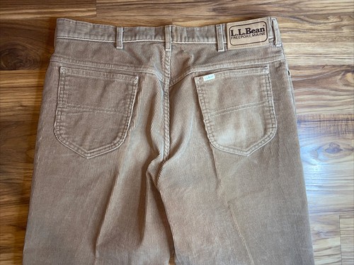 Vintage LL Bean Corduroy Pants 33x32 Tan Freeport Maine Natural Fit Mens Pants - Picture 5 of 10