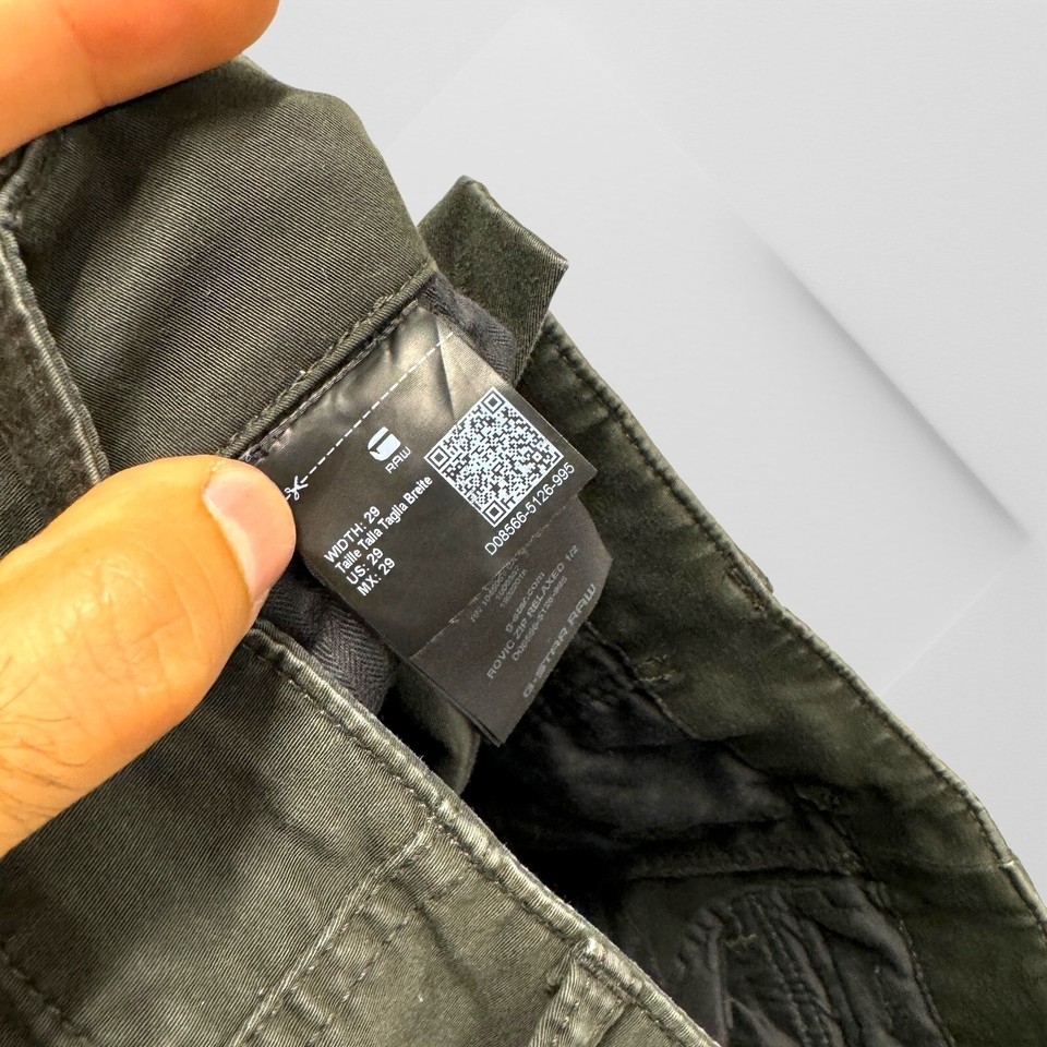 GStar Raw Men's Rovic Zip Relaxed Cargo Shorts Shamrock Green 29 x 10