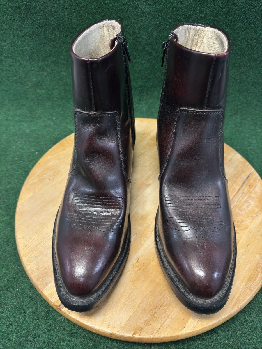 DURANGO Short Western Black Cherry Side Zip Ankle Leather  display picture 3