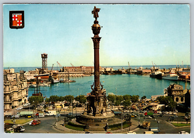 c1970s Barcelona Spain Christopher Columbus Monument Vintage Postcard