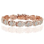 1.00ct Natural Diamond Miracle Set Xoxo Tennis Bracelet in Rose Gold Tone Brass