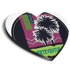 1x Heart Fridge MDF Magnet Fuerteventura Spain Palm Vacation #59410