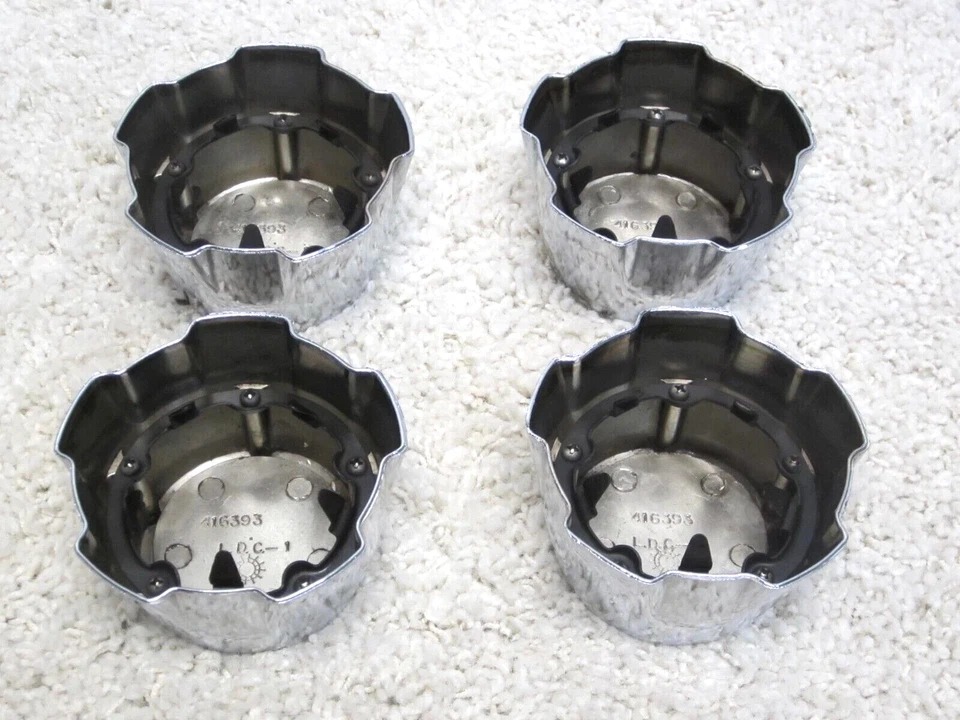 OLDSMOBILE CUTLASS 442 TRACCIÓN TRASERA FABRICANTE DE EQUIPOS ORIGINALES 14"/15" JUEGO DE TAPAS CENTRALES DE RUEDA 416393 #FD-7 Foto 3 de 3