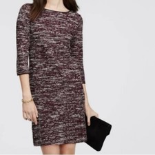 Ann Taylor Tweed Shift Dress 3/4 Sleeve Size Large NWT $139