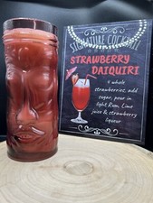 Strawberry Daiquiri Coloured Glass Cocktail Candle Perfect Gift Award Seller