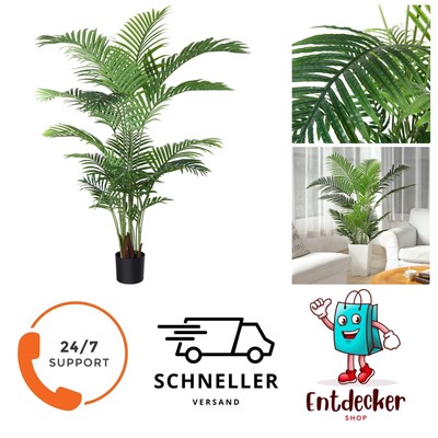 Künstliche Areca Palme 160 cm Fake Palm Tree 17 Stämme Faux Tree für Indoor O...