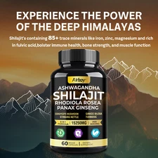 Ashwagandha Shilajit - Ginseng, Ginkgo Biloba, Energy, Focus, Mood & Immunity