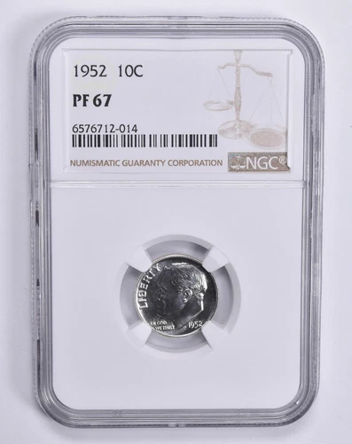 1952 PF67 Roosevelt Dime NGC Proof Brown Lbl