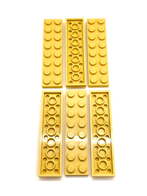 2x8 Lego 2 x 8 Plate Qty 6 #3034 TAN