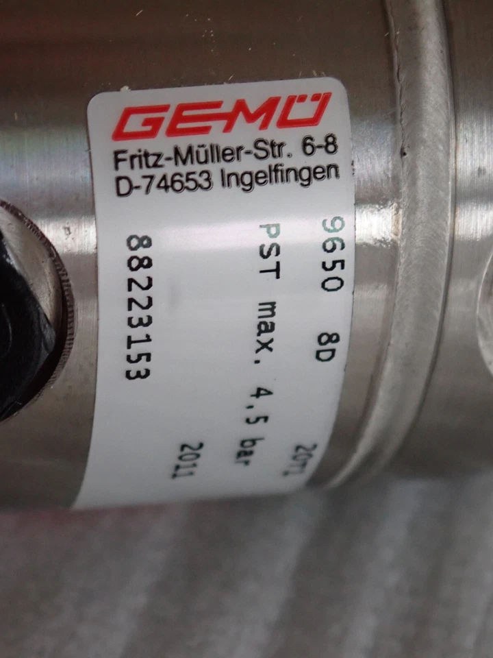 2047776 GEMU VÁLVULA DIAFRAGMA SANITARIA CONTROLADA NEUMÁTICAMENTE NUEVA Foto 2 de 3