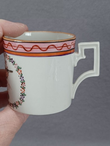 Antique Paris Hand Painted Chinese Export Style Bird Floral Coffee Cup & Saucer - Picture 4 of 11