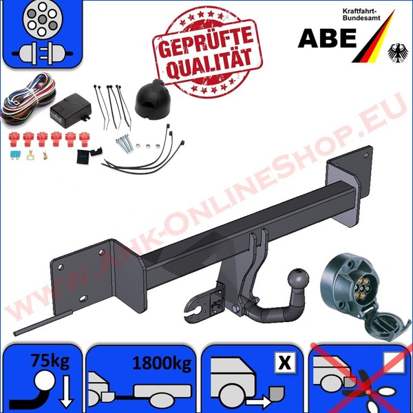 AHK ES7 FüR BMW 1Er Ab 2004 AnhäNgevorrichtung AnhäNgerkupplung Mit Elektrosatz-image