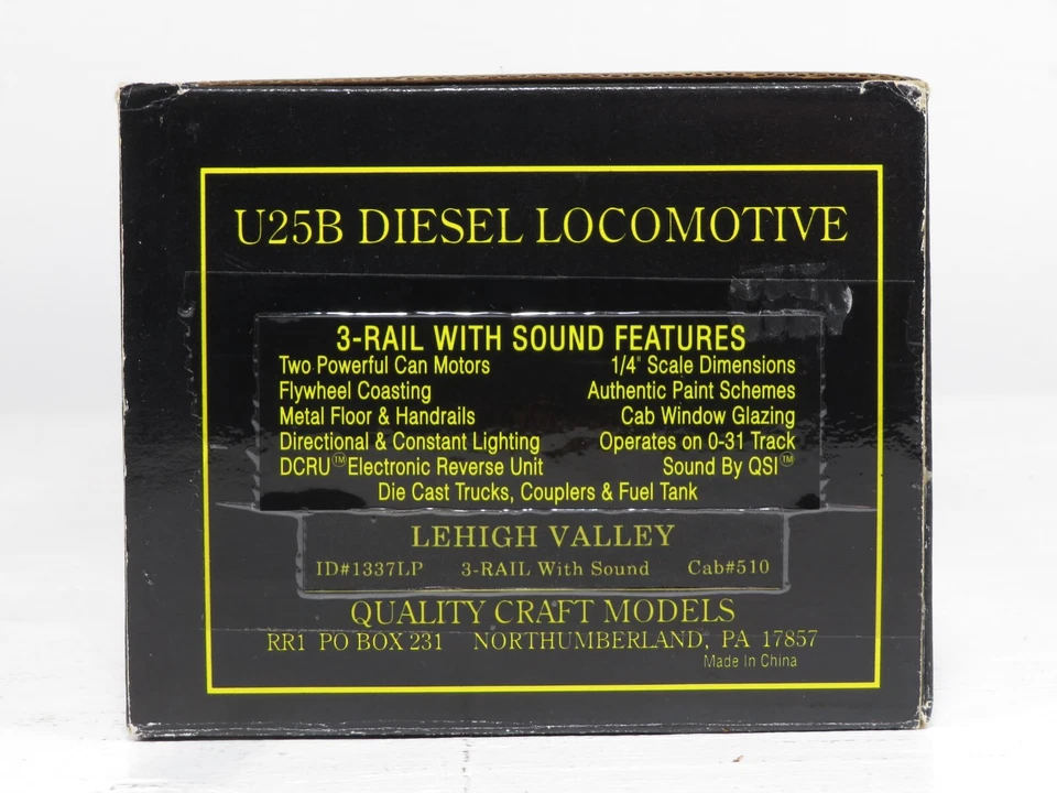 Locomotora diésel Weaver 1337LP Leigh Valley U25B cabina #510 con sonido LN Foto 3 de 4
