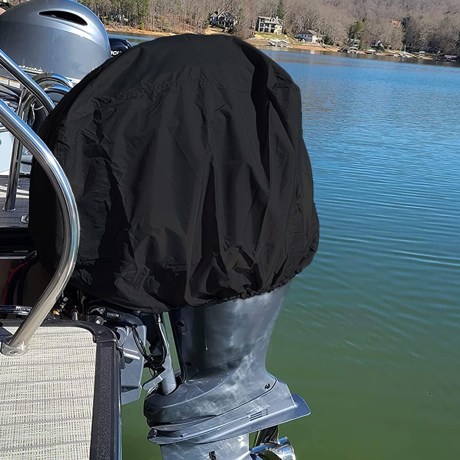15 - 30 HP Boat Outboard Motor Engine Cover Black Universal Trailerable