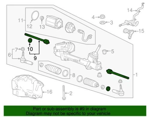 Kit de varilla de amarre interior de acoplamiento de dirección genuino GM 2011-2017 Buick Chevrolet 13332653 Foto 3 de 3