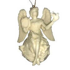 Vintage Angel Season of Peace Mark Klaus White 3D Christmas Holiday Ornament HSN