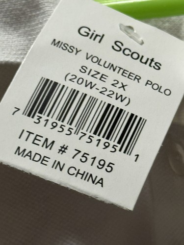 NWT WHITE Official Girl Scouts Volunteer Leader Polo Shirt Size 2X 20W-22W - Picture 3 of 5