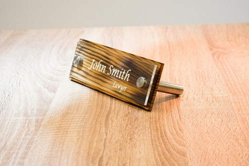 Custom Desk Name Plate Rustic, Custom Office Name Sign, Personalized with your n - Picture 7 of 11